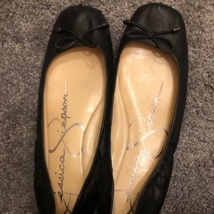 Black leather Jessica Simpson Ballet Flat shoes